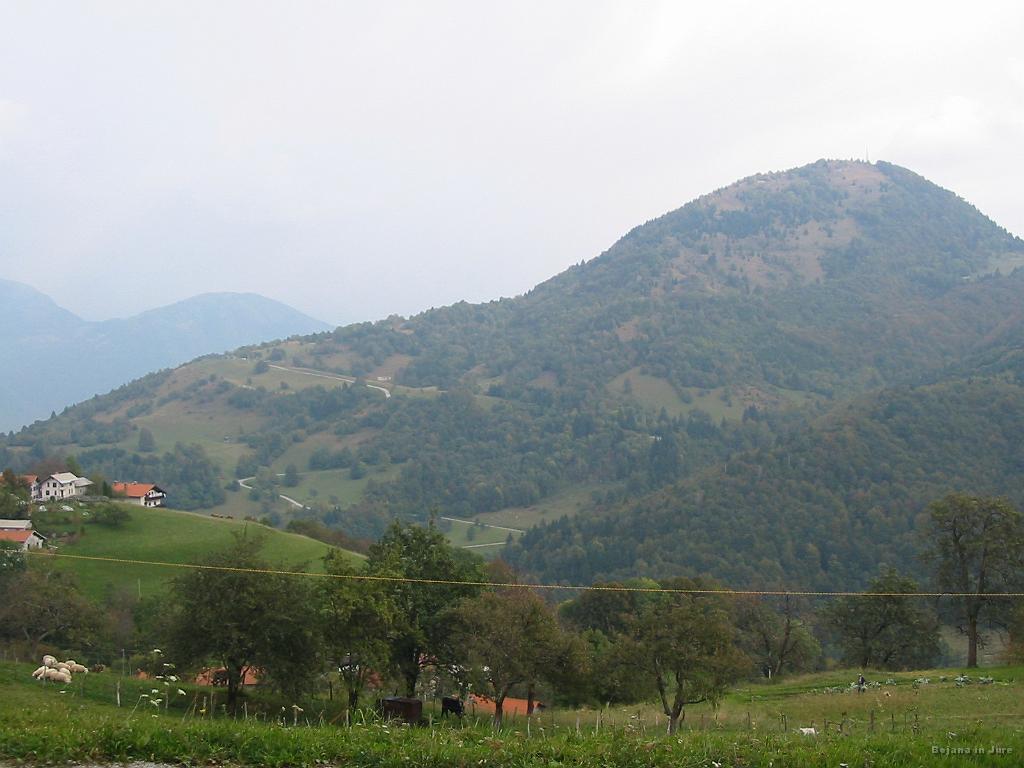 Slika_32.jpg - Zakaj pa še enkrat ta slika. Slikana ob povrtaku, vendar pa nakazuje najin naslednji ogled. Bivše smučišče Livek, kjer je Jure dosegel svojo najboljšo uvrstitev v slalomu v Primorski regiji. Enih 20 let nazaj je bil na 5. mestu, in to najverjetneje po zaslugi Anke (biše Podobnik), ki mu je obljubila sadno kupo, če bo boljši od 8. mesta.