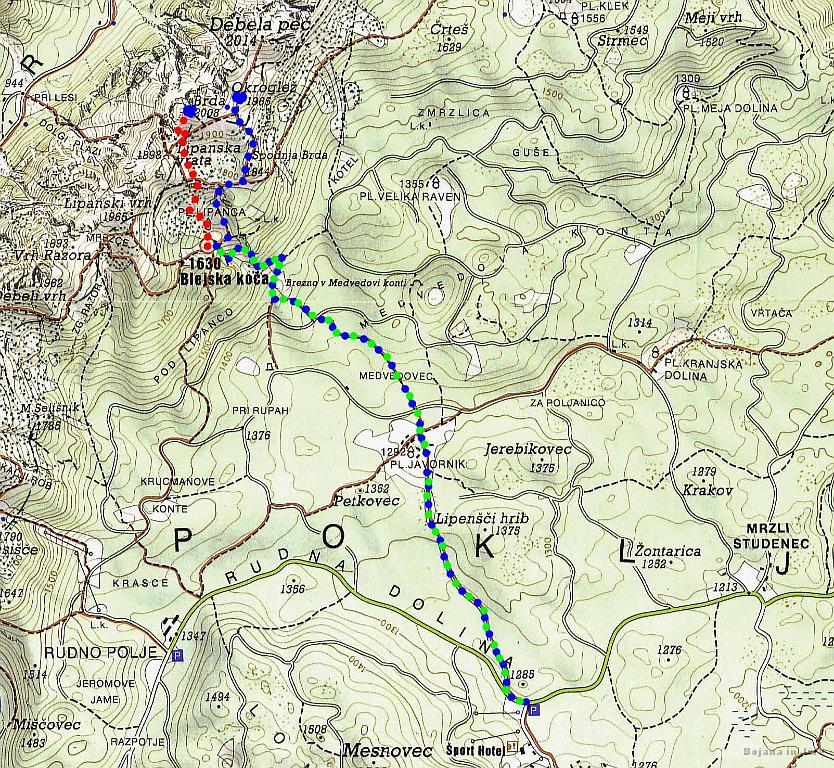 Slike_03.jpg - Izsek iz karte Julijske Alpe - vzhodni del - 50.000.
