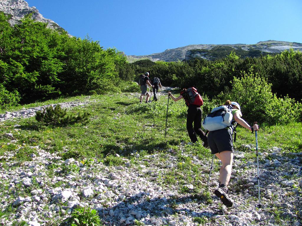 Slika_017.jpg - En del odprave je zavil desno kakšnih 100 m pred nami, ostali, ki smo se držali navodil pa direktno po izpraznjenem delu med ruševjem.