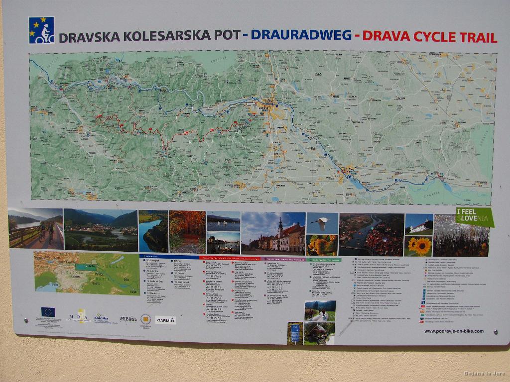 Slika_256.jpg - Greva še malo po mestu, preden se odpraviva naprej po dravski poti. Zanimivo, ta teče skozi mesto, kjer pa mrgoli znakov prepovedano za kolesa. Množica tovornjakov in ostale velike mašinerije nama da vedeti, da je res nevarno za kolesarje.